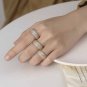Modern Cubic Zirconia Arc Circle 925 Sterling Silver Ring