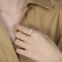 Modern Cubic Zirconia Arc Circle 925 Sterling Silver Ring