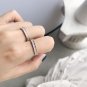 Double Layer Cubic Zirconia 925 Sterling Silver Ring