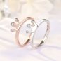 Simple Cubic Zirconia Crown 925 Sterling Silver Adjustable Ring