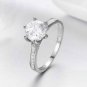 Elegant Eternal Six Angles Cubic Zirconia Round 925 Sterling Silver Ring