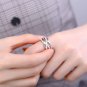 Line Cross Cubic Zirconia 925 Sterling Silver Micro Setting Ring