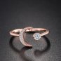 Trendy Satr Moon Crescent 925 Silver Adjustable Ring