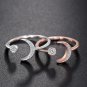Trendy Satr Moon Crescent 925 Silver Adjustable Ring
