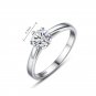 Simple Round Cubic Zirconia 925 Sterling Silver Ring