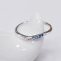 Sea Water Wave Blue White Cubic Zirconia 925 Sterling Silver Ring