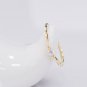 Round White Cubic Zirconia Golden Flower 925 Sterling Silver Ring