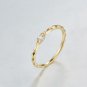 Round White Cubic Zirconia Golden Flower 925 Sterling Silver Ring