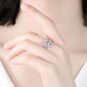 Classic 1ct Round Natural Moissanite 925 Sterling Silver Adjustable Ring
