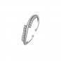 S CZ Wave 925 Sterling Silver Adjustable Ring