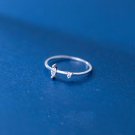 Simple Oval CZ 925 Sterling Silver Adjustable Ring