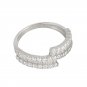 Simple Double Layer Micro Setting 925 Sterling Silver Adjustable Ring