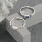 Rectangle CZ Irregular 925 Sterling Silver Adjusatble Ring