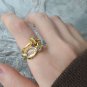 Colorful CZ Created Moonstone Bubbles 925 Sterling Silver Adjustable Ring