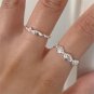 Gift CZ Fish Chase Heart 925 Sterling Silver Adjustable Ring