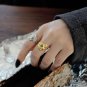 Office Green CZ Irregular Abstract Flower 925 Sterling Silver Adjustable Ring