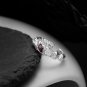 Fashion Red Oval Eye CZ 925 Sterling Silver Irregular Adjustable Ring