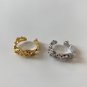 Double Layer Irregular Lava 925 Sterling Silver Adjustable Ring