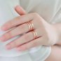 Rose Gold Simple Line 990 Sterling Silver Adjustable Ring