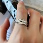 Irregular Leaf 925 Sterling Silver Adjustable Ring