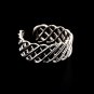 Party Hollow Cross 925 Sterling Silver Wide Adjustable Ring