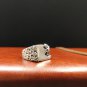 Classic Vintage Geometry Flower Cross 925 Sterling Silver Adjustable Ring