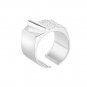Fashion Irregular Folding Paper 925 Sterling Silver Adjustable Ring