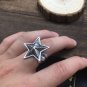 Modern Men Vintage Star 925 Sterling Silver Adjustable Ring