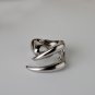Party Glossy Irregular Bucktooth 925 Sterling Silver Adjustable Ring