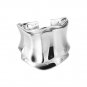 Vintage Double Layers Smooth Surface 925 Sterling Silver Adjustable Wide Ring
