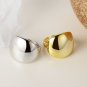 Modern Geometry Round Smooth Surface 925 Sterling Silver Adjustable Ring