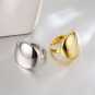 Modern Geometry Round Smooth Surface 925 Sterling Silver Adjustable Ring