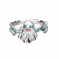 Halloween Fashion Blue Epoxy Ghost 925 Sterling Silver Adjustable Ring