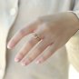 Star And Moon Blue Cubic Zirconia Solid 925 Sterling Silver Adjustable Ring