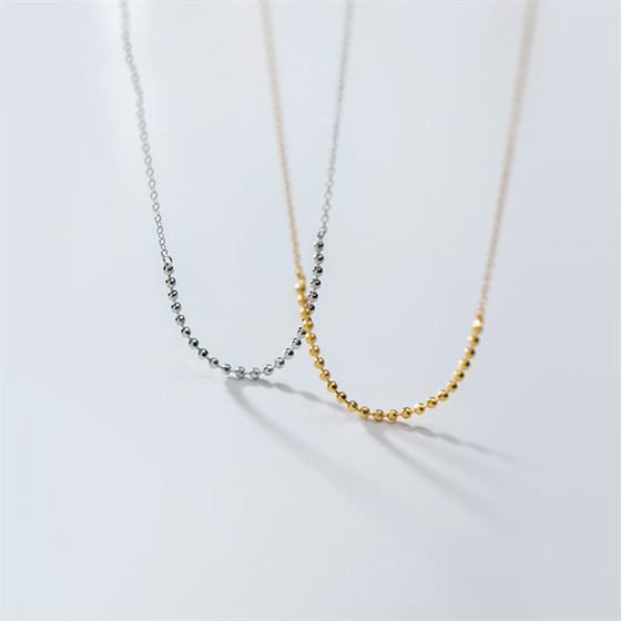 Simple Beads 925 Sterling Silver Necklace