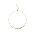 Asymmetry Fishbone Triangle 925 Sterling Silver Choker Necklace