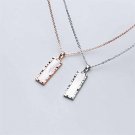 Office Rectangle Shell 925 Sterling Silver Necklace