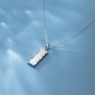 Office Rectangle Shell 925 Sterling Silver Necklace