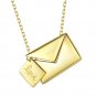Valentine Love Letter Open Envelope 925 Sterling Silver Necklace