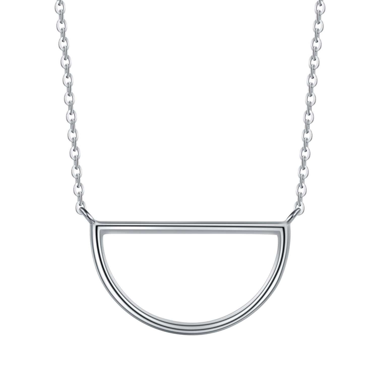 Semicircle 925 Sterling Silver Necklace