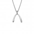 Yellow White Blessing Bone Y Shape 925 Sterling Silver Necklace