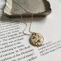 Half Round Natural White Pearl Vintage Round Circle 925 Sterling Silver Pendant