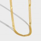 Double Layer Chain 925 Sterling Silver Choker Necklace