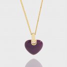 Honey Moon Epoxy Heart 925 Sterling Silver Necklace