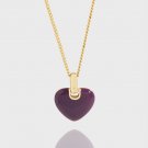 Honey Moon Epoxy Heart 925 Sterling Silver Necklace