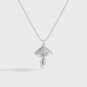 Modern Double Layers Irregular Border Rivet Mushroom Silver Necklace