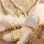 Anniversary Shell Pearls Heart Square Tag 925 Sterling Silver Necklace