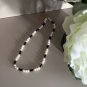 Holiday Round Natural Pearls Black Beads 925 Sterling Silver Necklace