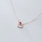 Promise CZ Hollow Heart Circle Linked 925 Sterling Silver Necklace