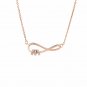 Honey Moon Infinite Love CZ Circles 925 Sterling Silver Necklace